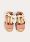 Open Toe Tie Detail Espadrilles in Pink (24-35EU) SHOES from Pepa London