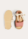 Open Toe Tie Detail Espadrilles in Pink (24-35EU) SHOES from Pepa London