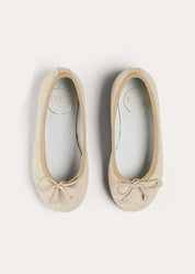 Linen Ballerina Shoes in Ivory (24-36EU) SHOES from Pepa London