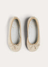 Linen Ballerina Shoes in Ivory (24-35EU) SHOES from Pepa London