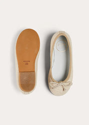Linen Ballerina Shoes in Ivory (24-36EU) SHOES from Pepa London