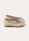 Linen Ballerina Shoes in Ivory (24-35EU) SHOES from Pepa London