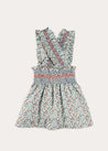 Evelyn Floral Smocked Detail Skirt With Braces in Red (18mths-6yrs) SKIRTS from Pepa London