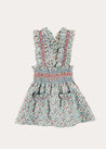 Evelyn Floral Smocked Detail Skirt With Braces in Red (18mths-6yrs) SKIRTS from Pepa London