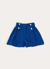 Broderie Anglais Button Detail Shorts in Blue (4-12yrs) SHORTS from Pepa London