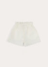 Scallop Trim Embroidered Shorts in White (2-10yrs) SHORTS from Pepa London