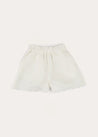 Scallop Trim Embroidered Shorts in White (2-10yrs) SHORTS from Pepa London