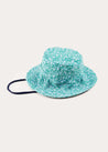 Adelaide Floral Beach Hat in Green (S-M) from Pepa London