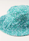 Adelaide Floral Beach Hat in Green (S-M) ACCESSORIES from Pepa London