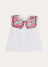 Viola Floral Bib Collar Top in Pink (2-10yrs) TOPS & BODYSUITS from Pepa London