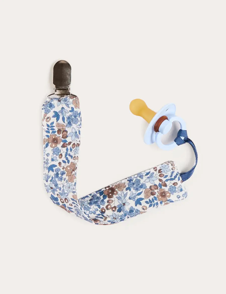 Beatrice Floral Dummy Clip Dummy Clip in Blue (OS) Accessories from Pepa London