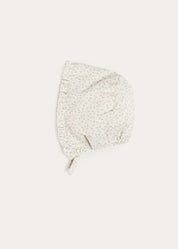 Betsy Floral Ruffle Detail Bonnet in Blue (S-M) Bonnets from Pepa London