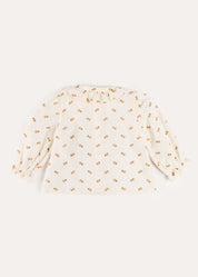 Hattie Floral Embroidered Long Sleeve Blouse in White (2-10yrs) Blouses from Pepa London