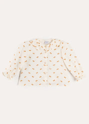 Hattie Floral Embroidered Long Sleeve Blouse in White (2-10yrs) Blouses from Pepa London