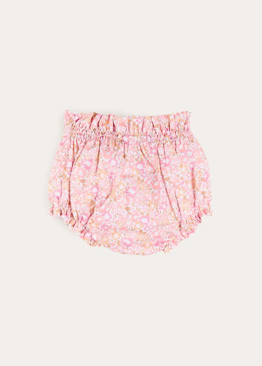 Nellie Floral Bow Detail Bloomers in Pink (1mth-3yrs) Bloomers from Pepa London