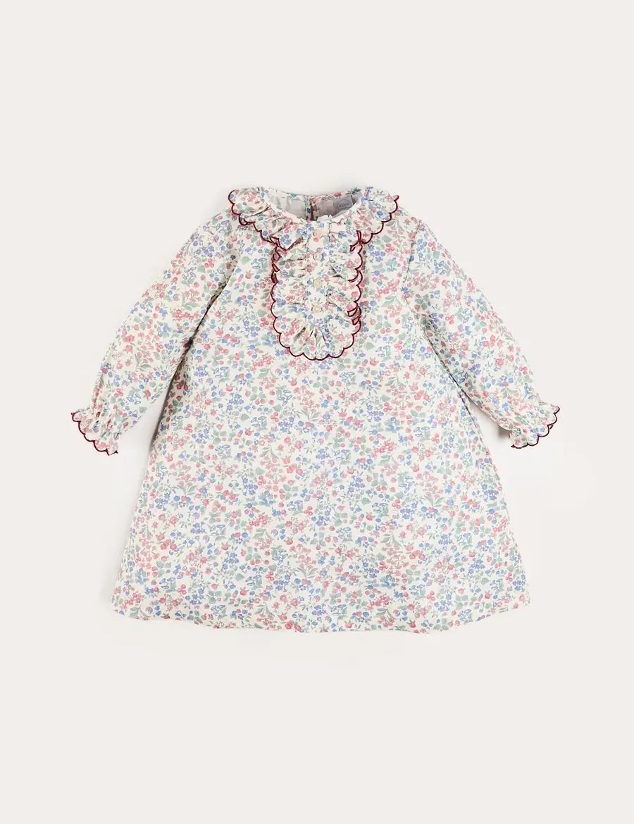 Rebecca Floral Scallop Ruffle Night Dress in Red (2-10yrs) Nightwear from Pepa London