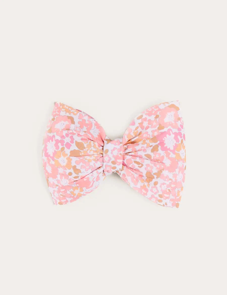 Nellie Floral Medium Bow Hair Clip in Pink (OS) Hair Accessories from Pepa London