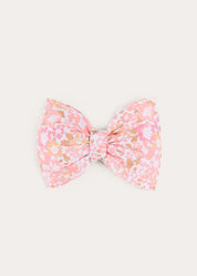 Nellie Floral Medium Bow Hair Clip in Pink (OS) Hair Accessories from Pepa London