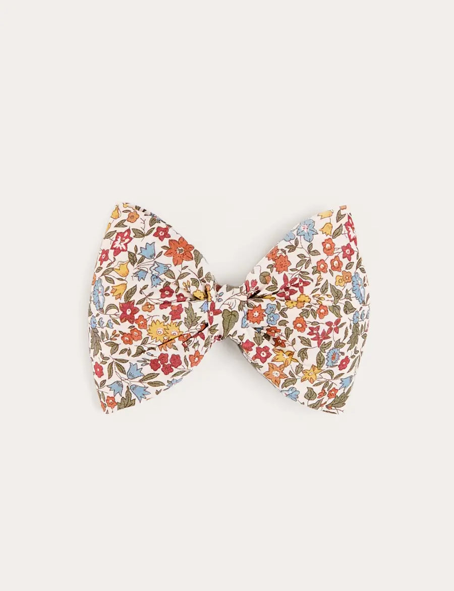 Marianne Floral Medium Bow Hair Clip in Toffee Made with Liberty Fabric (OS) Hair Accessories from Pepa London