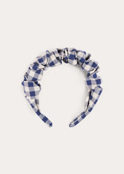 Draycott Check Scrunchie Hairband in White (OS) Hair Accessories from Pepa London