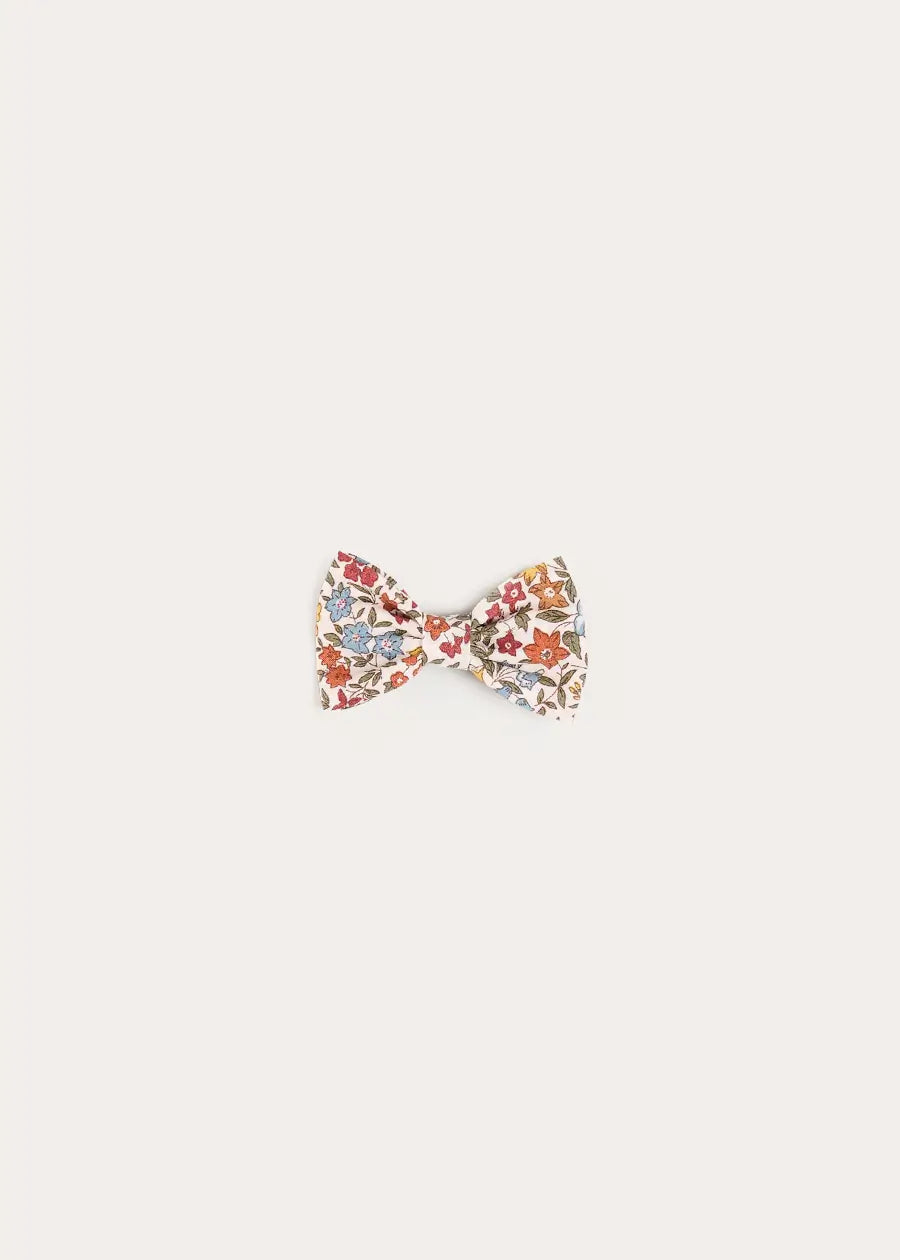 Marianne Floral Small Bow Hair Clip in Toffee Made with Liberty Fabric (OS) Hair Accessories from Pepa London
