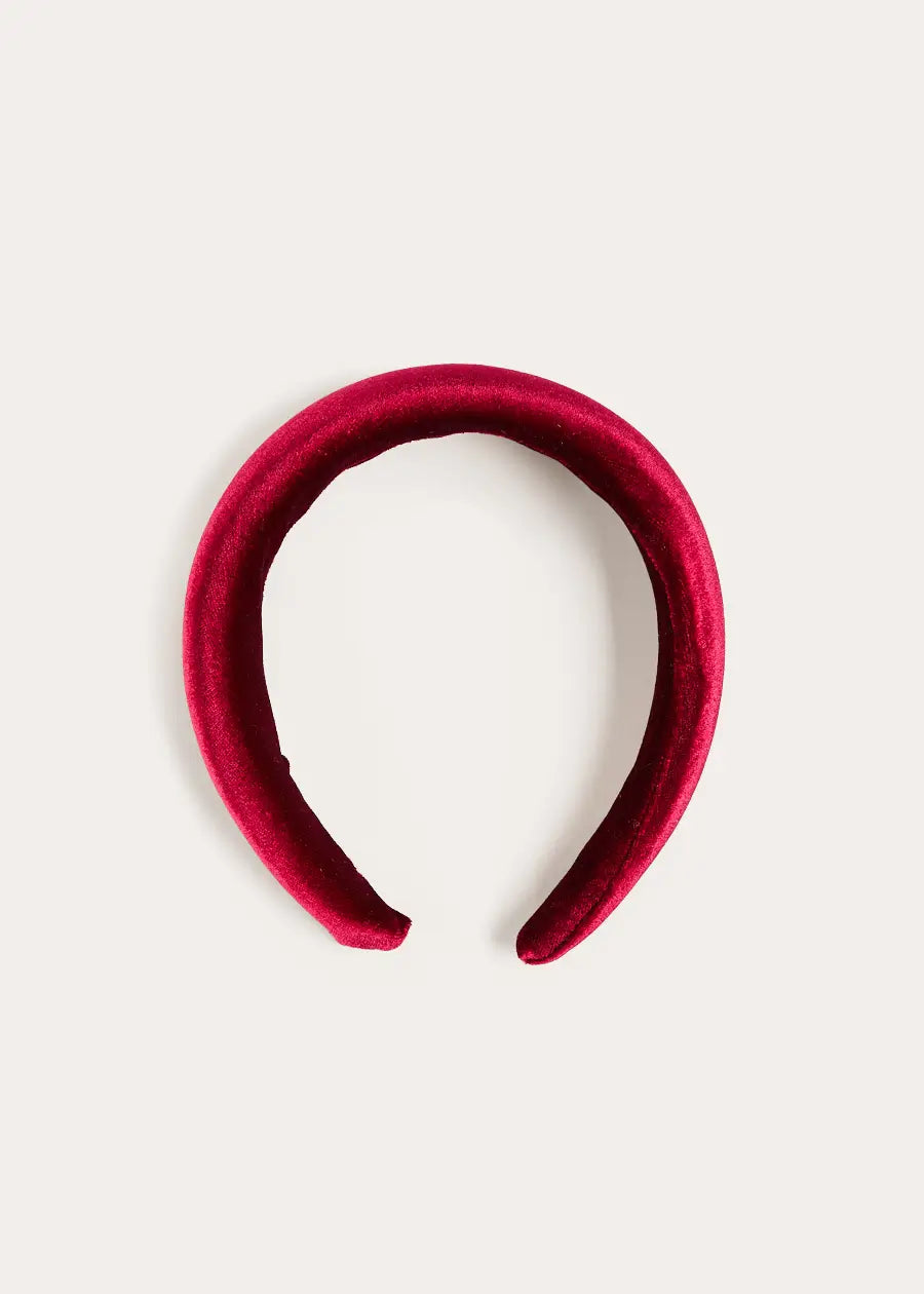 Velvet Padded Hairband in Burgundy (OS) Hair Accessories from Pepa London