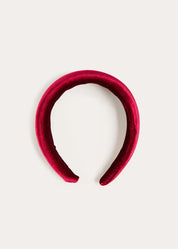 Velvet Padded Hairband in Burgundy (OS) Hair Accessories from Pepa London