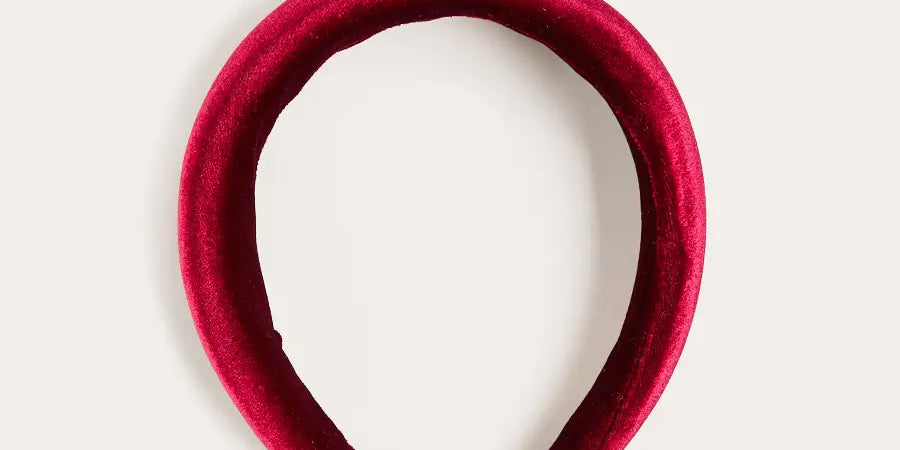 Velvet Padded Hairband in Burgundy HAIR ACCESSORIES from Pepa London