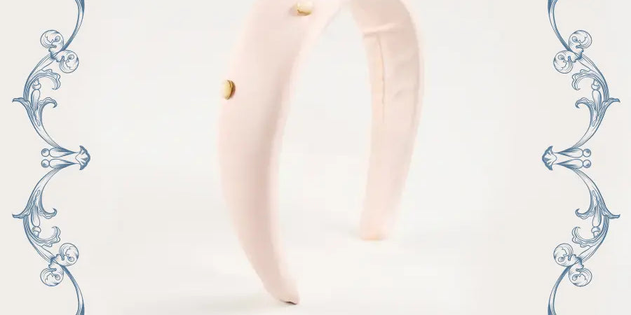The Royal Silk & Pearl Hairband in Rose (OS) Hair Accessories from Pepa London