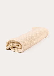 Cashmere Cable Knit Blanket in Cream (OS) Knitted Accessories from Pepa London