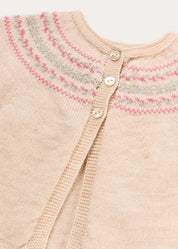 Fair Isle Jacquard Knitted Set in White (1mth-12mths)
