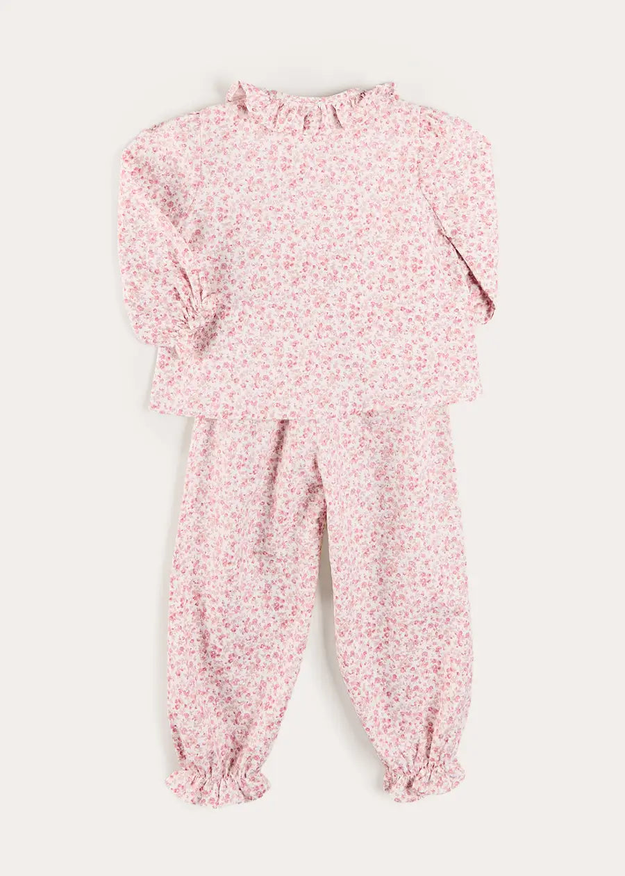 Jane Floral Pyjamas in Pink (18mths-10yrs) Nightwear from Pepa London