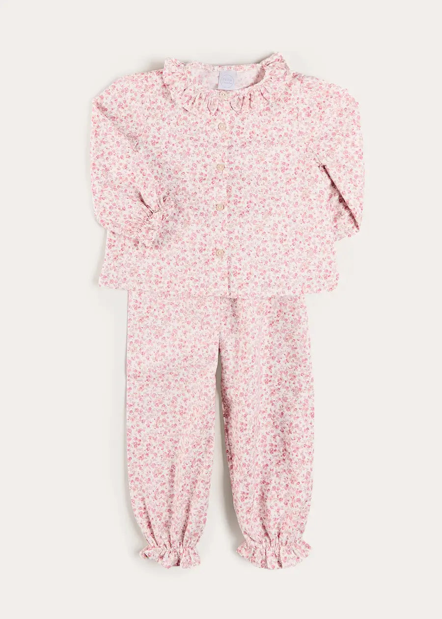 Jane Floral Pyjamas in Pink (18mths-10yrs) Nightwear from Pepa London