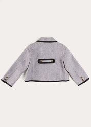 Alderney Check Double Breasted Gold Button Jacket in Black (4-12yrs) Coats from Pepa London