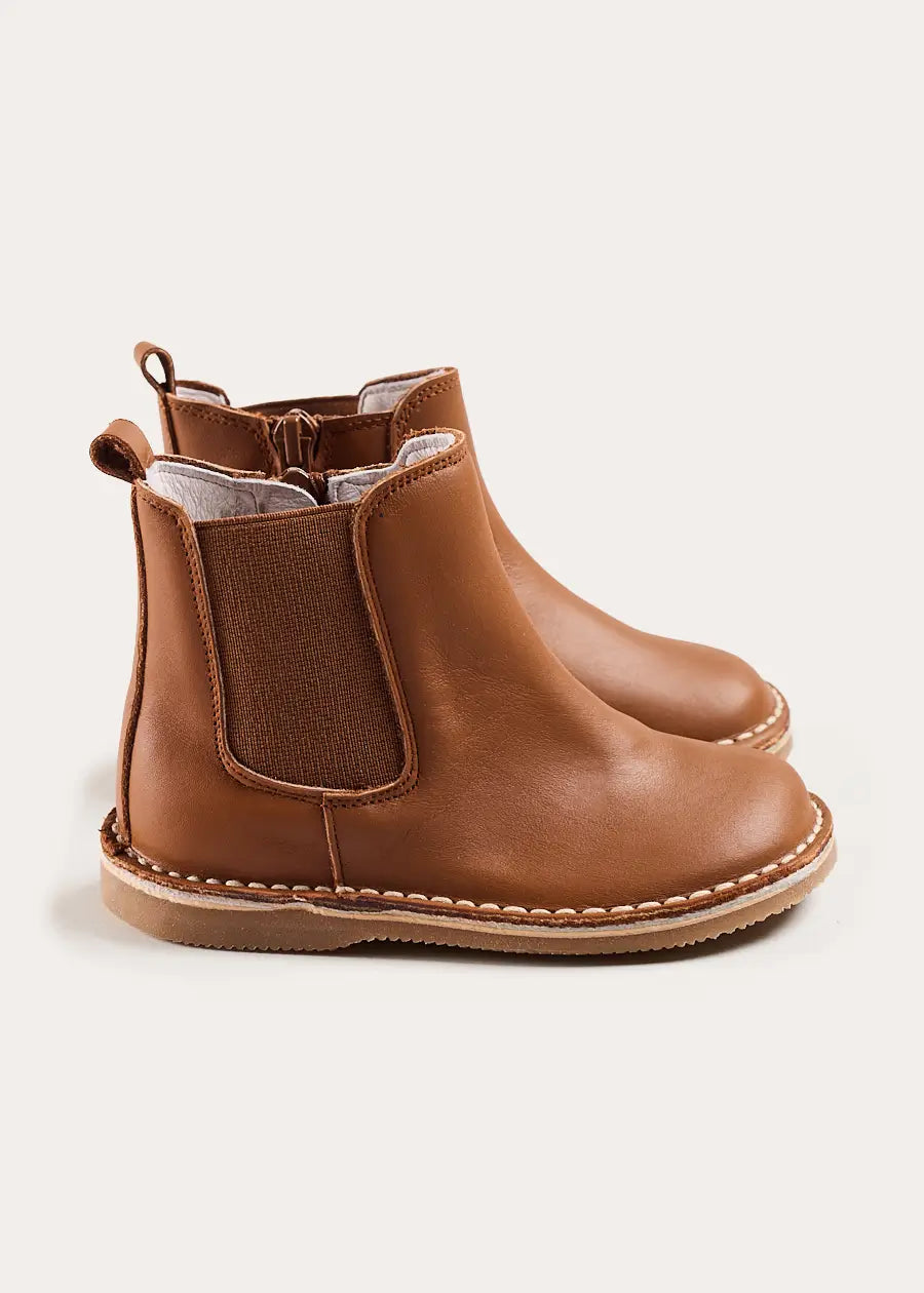 Leather Chelsea Boots In Brown (24-34EU) SHOES from Pepa London