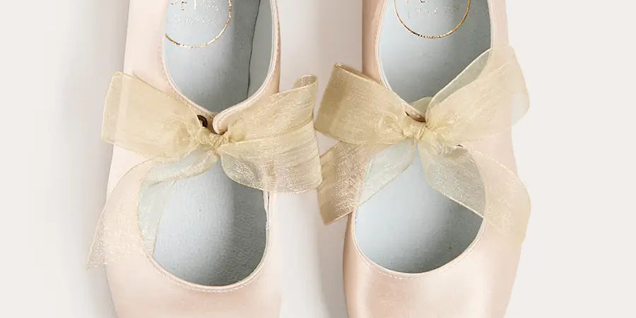 Satin Organza Bow Party Shoes in Champagne (24-35EU) Shoes from Pepa London