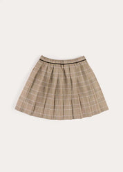 Wilton Check Pleated Skirt in Beige (4-12yrs) Skirts from Pepa London