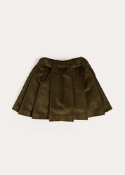 Corduroy Button Detail Skirt in Green (4-12yrs) Skirts from Pepa London
