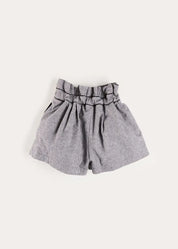 Alderney Check Ruffle Detail Shorts in Black (4-12yrs) Shorts from Pepa London