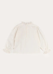 Flower Embroidered Lace Detail Top in White (3-10yrs) Tops & Bodysuits from Pepa London