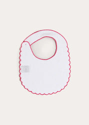 Adelaide Floral Scallop Edge Lined Bib in Pink Accessories from Pepa London