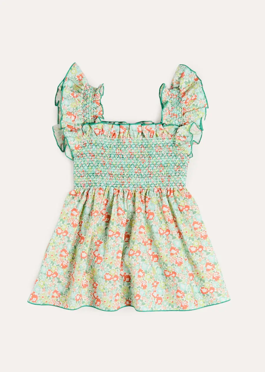 Mabel Floral Blouse in Green (2-12yrs) BLOUSES from Pepa London