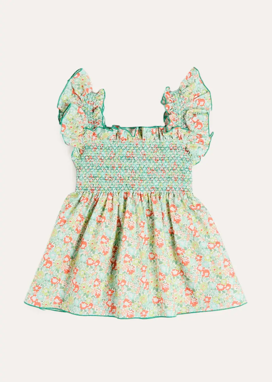 Mabel Floral Blouse in Green (2-12yrs) BLOUSES from Pepa London