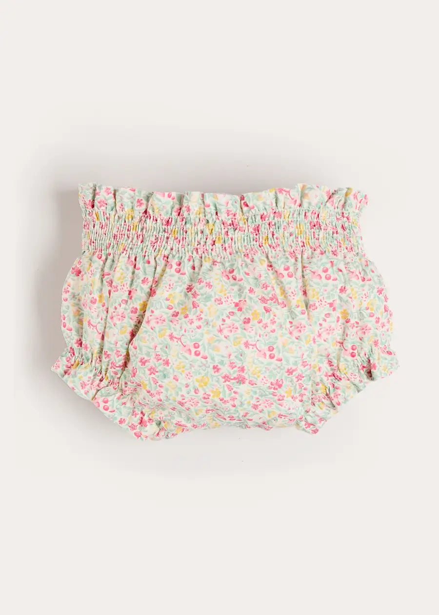 Adelaide Floral Bow Detail Bloomers in Pink (1mth-2yrs) Bloomers from Pepa London