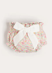 Adelaide Floral Bow Detail Bloomers in Pink (1mth-2yrs) Bloomers from Pepa London