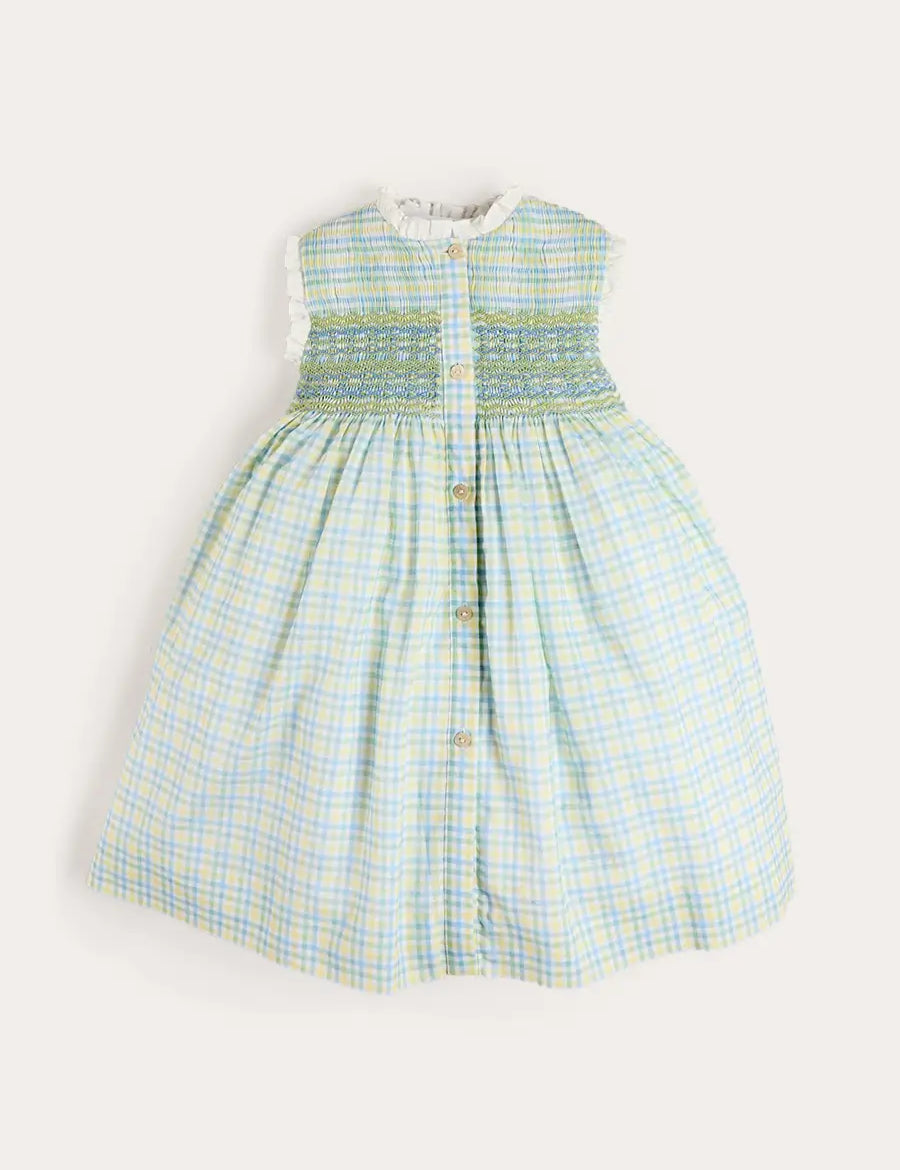 Pip Check Smocked Sleeveless Dress in Green (12mths- 10yrs) DRESSES from Pepa London