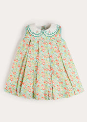 Mabel Floral Layered Scallop Collar Trapeze Dress in Green (12mths- 10yrs) DRESSES from Pepa London