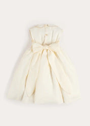 Hand Smocked Gold Embroidered Sleeveless Dress in Ivory (12mths- 10yrs) Dresses from Pepa London