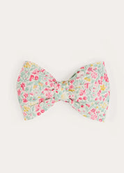 Adelaide Floral Medium Bow Hair Clip in Pink Hair Accessories from Pepa London