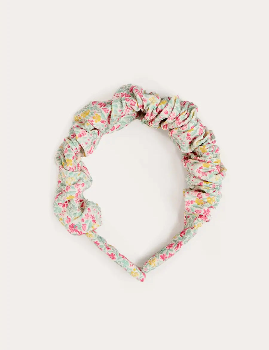 Adelaide Floral Scrunchie Hairband in Pink HAIR ACCESSORIES from Pepa London